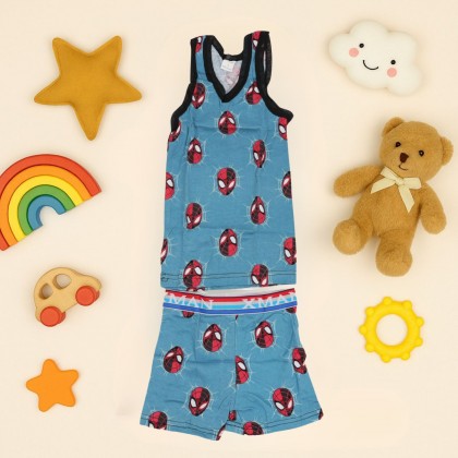 طقم داخلي (شباح وبوكسر) قطعتين ولادي لون أزرق