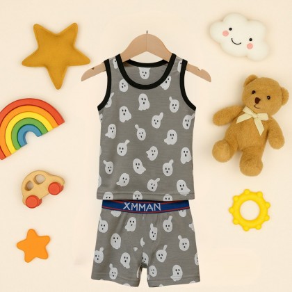 طقم داخلي (شباح وبوكسر) قطعتين ولادي لون سكني