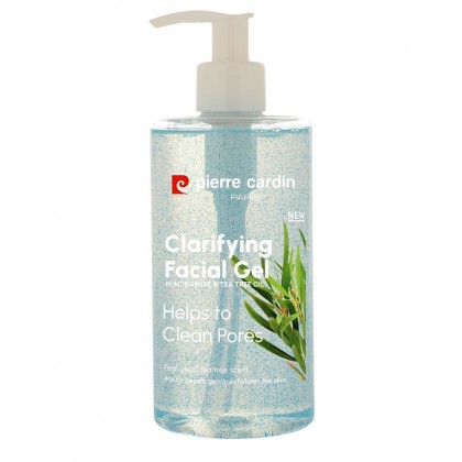 Clarifying facial gel niacinamide & tea tree oil helps to clean pores 350 ml - غسول للبشرة بخلاصة شجرة الشاي والنياسينمايد من بيير كاردن