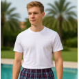 تيشيرت داخلي بأكمام قصيرة للرجال لون أبيض