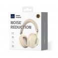 wiwu TD-09 wierless master headset noize reduction-  سماعة رأس لاسلكية نظام عزل صوت عالمي لون بيج