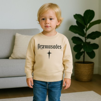 بلوزة فوتر مُبطنة للأطفال لون بيج فاتح