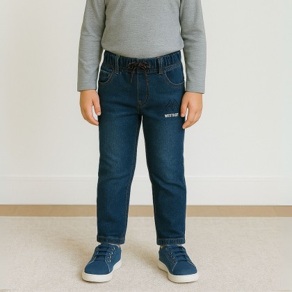 بنطال جينز لون أزرق للأطفال