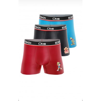 بوكسر قطن ولادي مطبوع (3) قطع جودة عالية صناعة مصرية