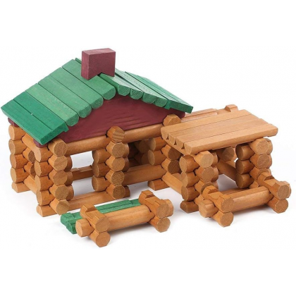 لعبة بناء منزل للأطفال 100 قطعة خشبية