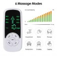 جهاز تحفيز العضلات الكهربائي EMS  محمول - مع 4 لزقات وشاشة عرض LCD لتخفيف الام الجسم كالرقبة والظهر - ذات 6 مستويات مساج