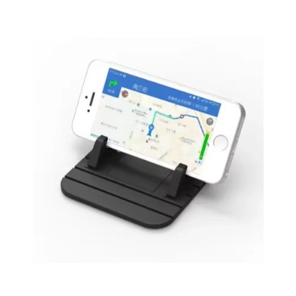 ستاند جوال يوضع على تابلو السيارة مصنوع من السيليكون غير قابل للإنزلاق لون أسود