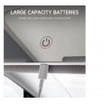 مراة مكياج لمس مع إضاءة LED ذات 3 مستويات إضاءة وتعمل بالشحن تثبت على شمسية السيارة حاجب الشمس 5 فولت لون أسود