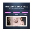 مراة مكياج لمس مع إضاءة LED ذات 3 مستويات إضاءة وتعمل بالشحن تثبت على شمسية السيارة حاجب الشمس 5 فولت لون أسود