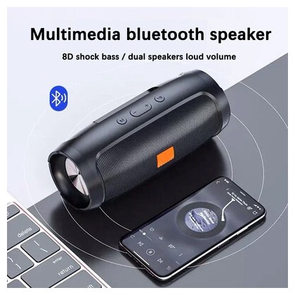 سبيكر مكبر صوت بلوتوث لاسلكي - محمول وخفيف الوزن - نطاق الارسال يصل ل 10 متر- منافذ USB وTF card - قوة 6 واط وبطارية 800 ميلي أمبير