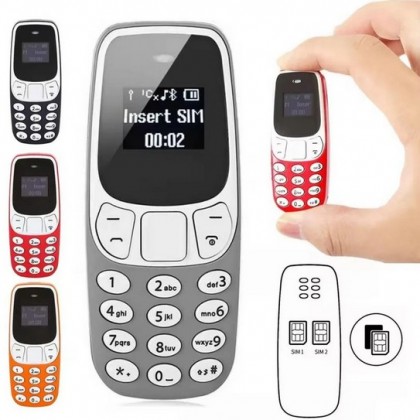 هاتف محمول صغير يدعم شريحتين SIM - على شكل سماعة صغيرة بحجم ولاعة - مزود بتقنية البلوتوث وإمكانية تغيير الصوت و تسجيل المكالمات الهاتفية