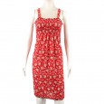 فستان صيفي قصير للنساء مورد لون احمر One Size