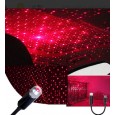 ضوء صغير USB على شكل نجوم ذات 5 أنواع إضاءة  - يمكن استخدامه في السيارة أو في البيت - لون أحمر