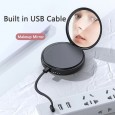 باور بانك محمول سعة 20000 ميلي أمبير مع مرآة - ذات 3 أسلاك مدمجة USB ومايكرو و  Lightining و Type C - حجم وسط
