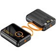 باور بانك محمول صغير سعة 5000 ميلي أمبير - ذات ثلاثة كابلات مدمجة USB و  Lightining و Type C 