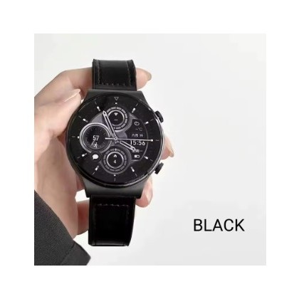 حزام ساعة ذكية - جلد مغناطيسي للرجال والنساء ، متوافق مع ساعات  هواوي ،  شاومي ، سامسونج ،  جالاكسي - مقاس 22 ملم- لون أسود