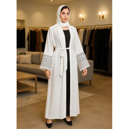 عباية قطعتين كوفية مع شال