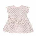 فستان مورد للأطفال لون أبيض و زهري