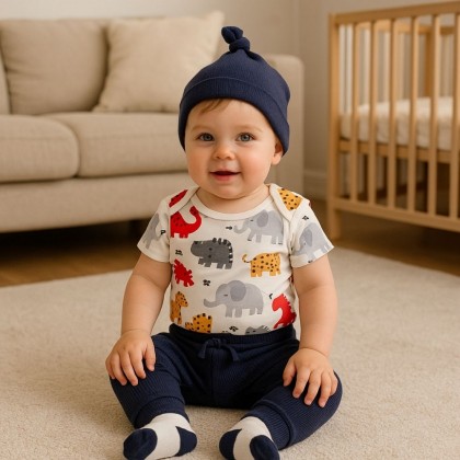 طقم للأطفال 4 قطع لون كحلي