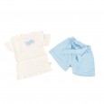 طقم قطعتين للأطفال لون أزرق وأبيض