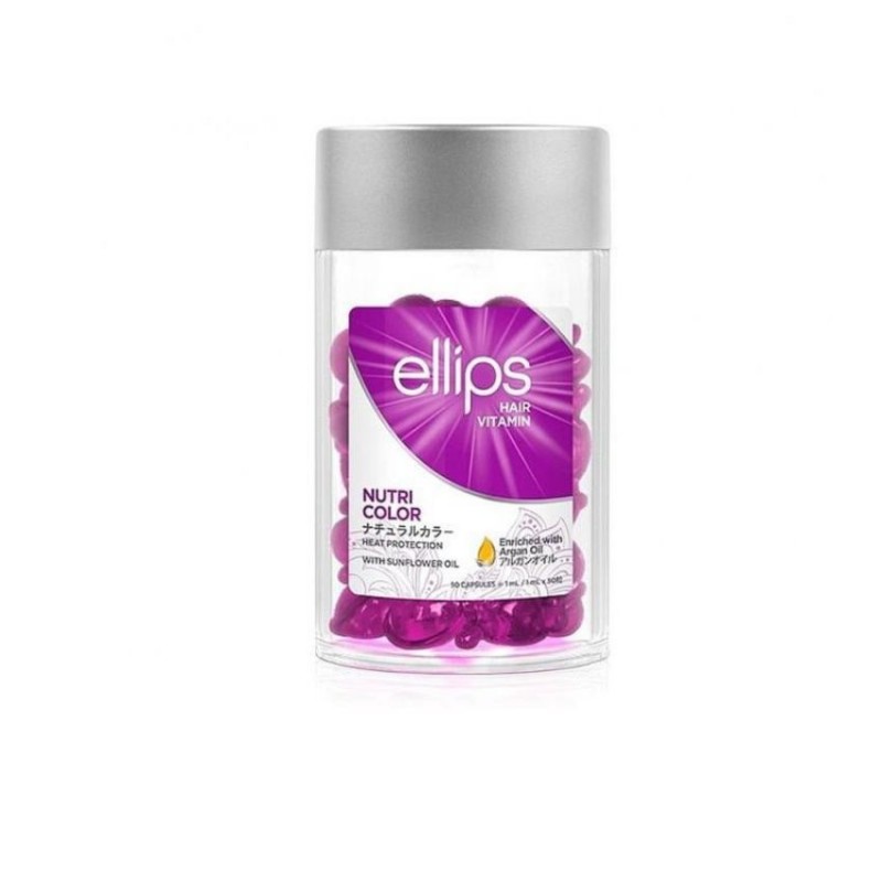 Ellips علبة فيتامين إليبس للشعر مع حماية من الحرارة تغذية للّون مع عناية ثلاثية