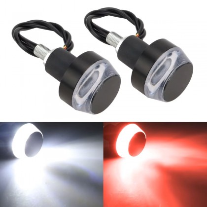 أضواء إشارة الانعطاف Led لمقود الدراجات النارية - ضوء أحمر وأبيض عدد 2 - ذات إضاءة ساطعة وواضحة مما يضمن رؤية الدراجة النارية من مسافة بعيدة 12 فولت