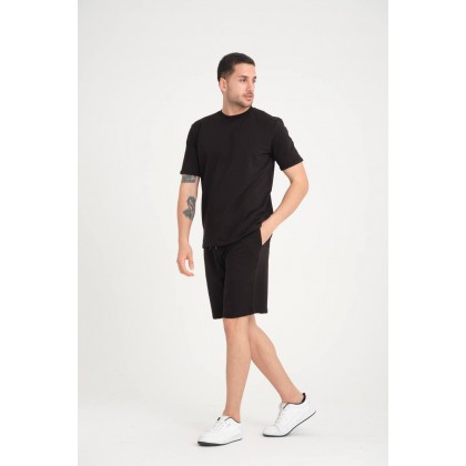 طقم قطن عالي الجودة مكون من تيشريت قطني سلم فيت وشورت قطني صناعة تركية