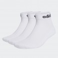 adidas Unisex' Linear Ankle Cushioned Socks ( 3 Pairs)- White