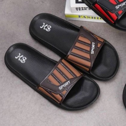 شبشب رجالي مخطط عسلي لون بني