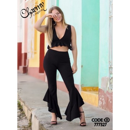 طقم صبايا لون اسود قطعتين Charmy one size