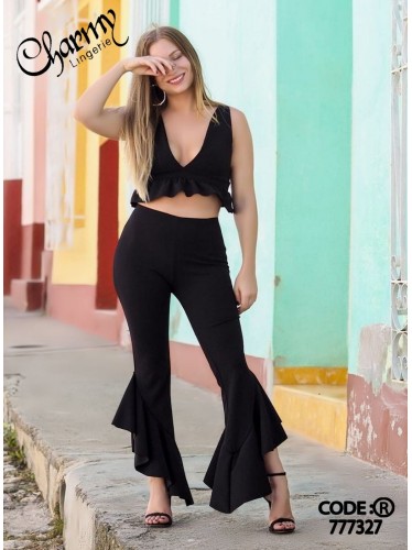 طقم صبايا لون اسود قطعتين Charmy one size