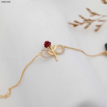 سوار وردة جوري لون ذهبي