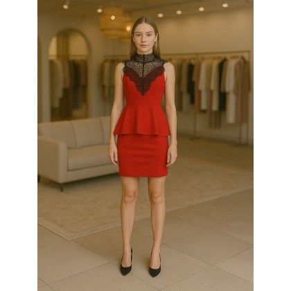 طقم قطعتين لون أحمر