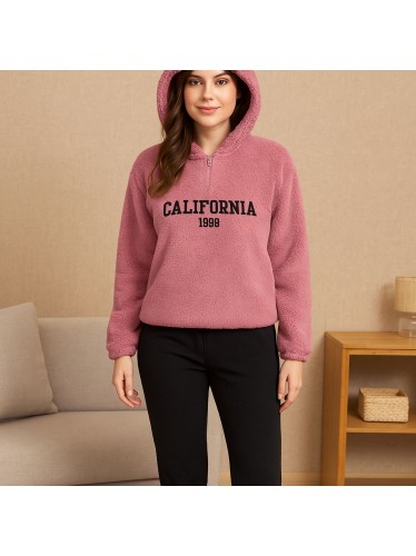 طقم ستاتي فرو خميل لون زهري One Size