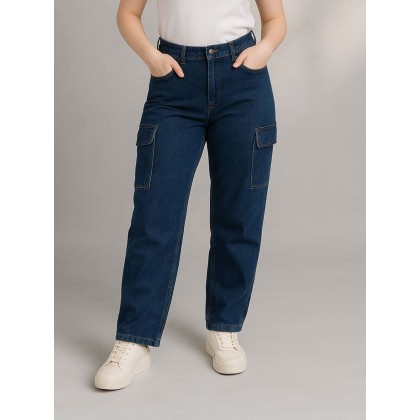 بنطال جينز للنساء لون أزرق غامق
