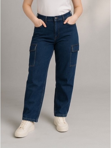 بنطال جينز للنساء لون أزرق غامق