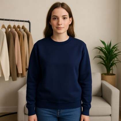 بلوزة فوتر بأكمام طويلة للرجال لون كحلي