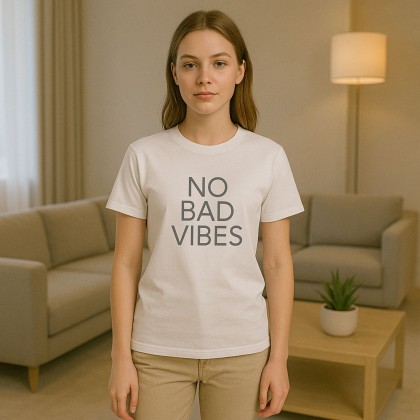 تيشيرت بأكمام قصيرة للنساء لون ابيض