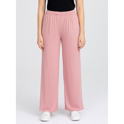 بنطلون قماش الزبدة البيتي المريح ستاتي لون زهري