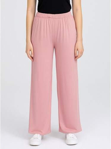 بنطلون قماش الزبدة البيتي المريح ستاتي لون زهري