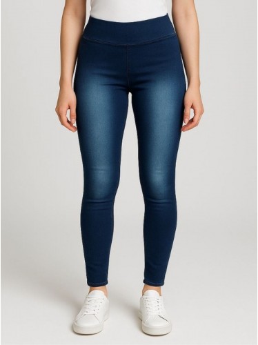 بنطال جينز سكيني للنساء لون أزرق غامق