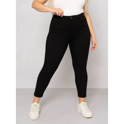 بنطال كتان للنساء لون أسود