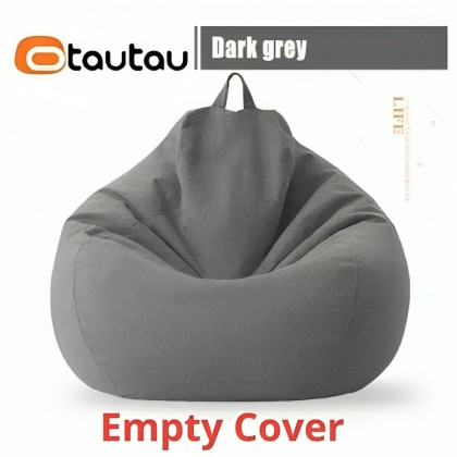 غطاء قماشي أريكة بدون حشو Bean Bag - مثالية لتخزين الالعاب المحشوة أو ملئها بقطن واستخدامها كأريكة مريحة- حجم كبير  - لون رمادي داكن