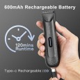 ماكينة حلاقة للرجال للشعر والجسم - - شفرة فولاذية ضد الصدأ - مزودة باضاءة LED ومقاومة للماء بدرجة IPX7- مع رأسين - ماركة Predyee