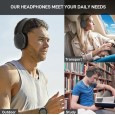 هيدفون سماعة لاسلكية عصرية تعمل بالبلوتوث 5.3 - مع ميكروفون عالي الدقة- تصميم قابل للطي - لون أسود - P2962