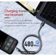 كيبل شحن وناقل بيانات من النوع Type C - مع شاشة LCD مؤشر لسرعة الشحن