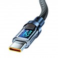 كيبل شحن وناقل بيانات من النوع Type C - مع شاشة LCD مؤشر لسرعة الشحن