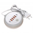 قاعدة شحن ذات 6 مداخل USB و PD - يعمل باللمس مع إضاءة LED - بقوة 50 واط - مثالي لشحن أجهزة متعددة في وقت واحد أثناء السفر.