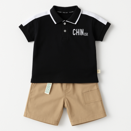 طقم قطعتين للأطفال لون أسود