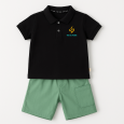 طقم قطعتين للأطفال لون أسود و أخضر
